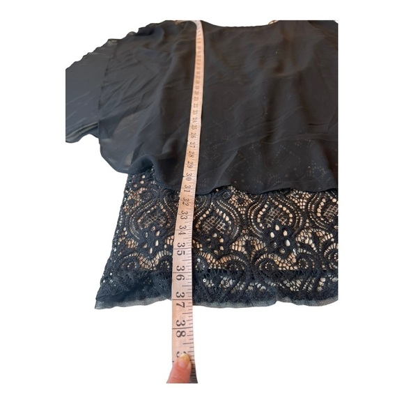 R&M Richards Cocktail Lace Knee Length Black Sequin Sheer Overlay Size 8 NEW - Picture 7 of 16